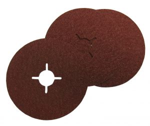 Fiberscheiben D-115 mm für Stahl, NE-Metalle, Metall allgemein, 100 Stck einschl. Stützteller