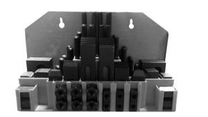 Qual.Spannwerkzeugsortiment M10 für 12 mm Nut 58-tlg. m Wandhalter