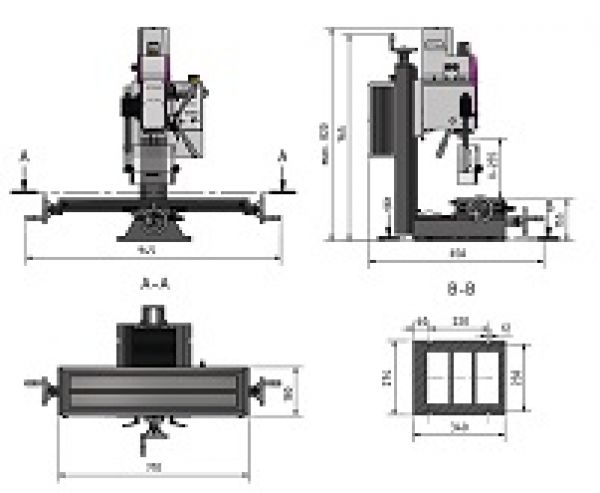 OPTImill Bohr-/Fräsmaschine MH 20 VL (VLD) Spindel MK2